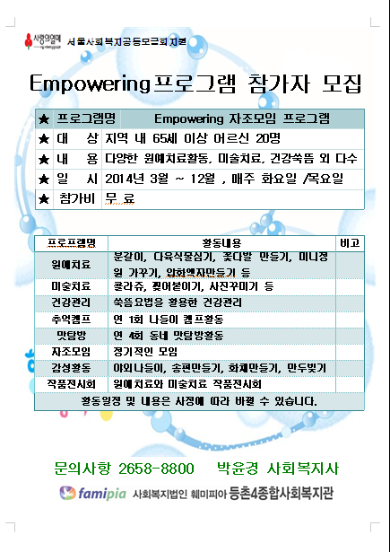 2014년 Empowering 참여자 모집