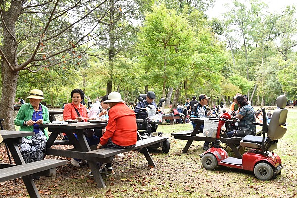 포천 국립 수목원 야외휴게광장에서 식사